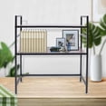 thumbnail image 6 of Miumaeov 2-Tier Desktop Bookshelf H-Shaped Multipurpose Wooden Computer Desk Bookcase Storage Shelf Rack Organizer for Office, Dorm, Living Room, Bedroom, 6 of 9