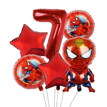 Avengers Marvel Heroes, Spider-Man, Hulk, Captain America, Round Aluminum Film Balloon Set