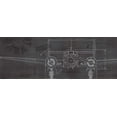 thumbnail image 2 of Fabiano, Marco 24x11 White Modern Wood Framed Museum Art Print Titled - Plane Blueprint IV, 2 of 4