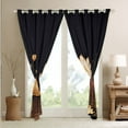 thumbnail image 4 of Erosebridal Chic Lotus Flower Blackout Curtains for Women Floral Curtains, Black and Gold Curtains & Drapes White Flower Leaves Living Room Curtains, Botanical Plants Window Curtains, 4 of 6