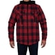 thumbnail image 3 of ZENTHAcE Chaqueta tipo camisa a cuadros con capucha y cremallera completa con forro Sherpa para hombre Rojo gris M, 3 of 5