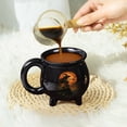 thumbnail image 5 of Ceramic Mug Halloween Cauldron Cup with Footed Base Holiday Print Coffee Mug Gift for Adults Teens Tabletop Decor by PALIFEUR, 5 of 6