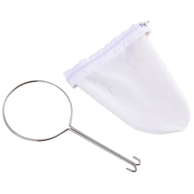 pitrice Stainless Steel Handle Ring Coffee Tea Cloth Strainer Filter Sock Bag S