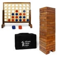 thumbnail image 1 of YardGames Timbers Géant Tumbling Empilable & Giant 4 en Ligne Bundle de Jeu, 1 of 12