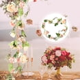 thumbnail image 4 of Guirnalda de rosas falsas, guirnalda de flores de peonía, guirnalda floral artificial, decoración de dintel de pared, 4 of 5