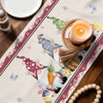 thumbnail image 3 of Gnomes Easter Table Runner - 120 Inch Long Eggs Tulips Spring Floral Rustic Cotton and Linen Blended Dress Scarves Farmhouse Table Runner for Kitchen Dining, Coffee Table, 13" x 120", 3 of 8