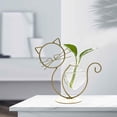 thumbnail image 4 of Plant Vases Cat Shaped Terrarium Iron Frame Desktop Modern Flower Pot Sitting, 4 of 7