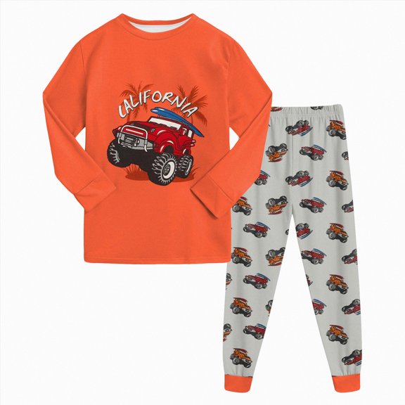 Gibobby Boy Outfits Fall Winter Printed Cute Printed Long Sleeve Outwear Clothing Sets 1T 2T 3T 4T Toddler Boys Outfit Sets(6-7 Years,Red)