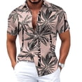 thumbnail image 3 of BUWTTER Mens Shirts Short Sleeve Tropical Button Down Summer Loose Fit Breathable Relaxation Beach Shirt Pink XXXXL, 3 of 3