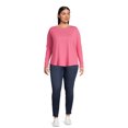 thumbnail image 3 of Terra & Sky Women's Plus Size Long Sleeve Crew Neck T-Shirt, 2-Pack, 3 of 5