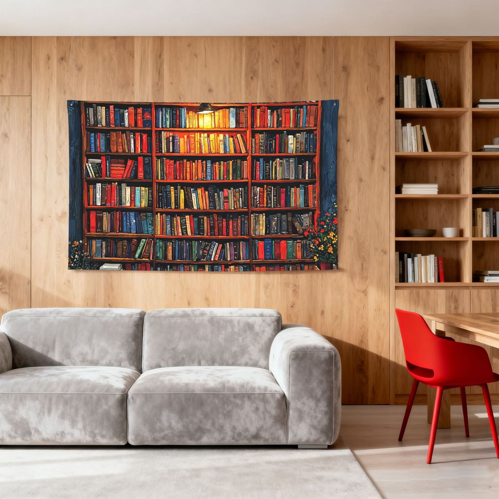 Bookshelf Library Patterns Art Four Hole Decorated Banner Flag for Garden Yard Home Decoration Indoor Outdoor 4x6 Ft