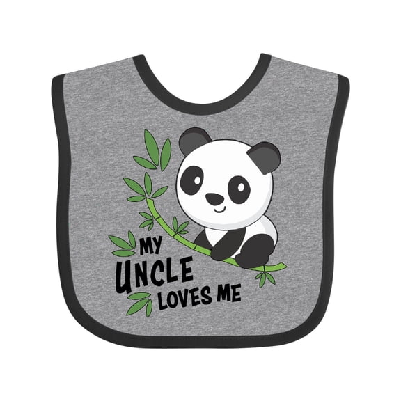 Inktastic My Uncle Loves Me Cute Panda Boys or Girls Baby Bib
