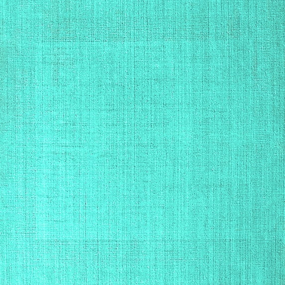 Ahgly Company Machine Washable Indoor Square Oriental Turquoise Blue Industrial Area Rugs, 7' Square