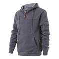thumbnail image 3 of kpoplk Men's Hoodies Casual Splicing Hooded Long Sleeve Pullover Tops Sweatshirt(Grey,3XL), 3 of 4
