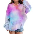 thumbnail image 4 of GiLiling Hoodie for Teen Girls, Trendy Cute Oversized Long Sleeve Graphic Hoodie Sweatshirt, Kids Preppy Gradient Clothes (Purple, 6-7 years), 4 of 7