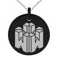 thumbnail image 1 of Stainless Steel Letter W Initial 3D Cube Box Monogram Engraved Small Medallion Circle Charm Pendant Necklace, 1 of 1