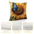 thumbnail image 4 of Autua Sunflower Butterfly Artgem Graphic Decorative Cushion Cover for Home Couch Living Room Sofa Bedroom, Short Plush, Invisible Zipper, Square, 1PC 18x18in, 4 of 5