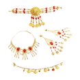 thumbnail image 1 of Conjunto de joyas para danza del vientre, regalos, cadena para el cabello con borlas para fiesta de Halloween Pendientes de clip, 1 of 6