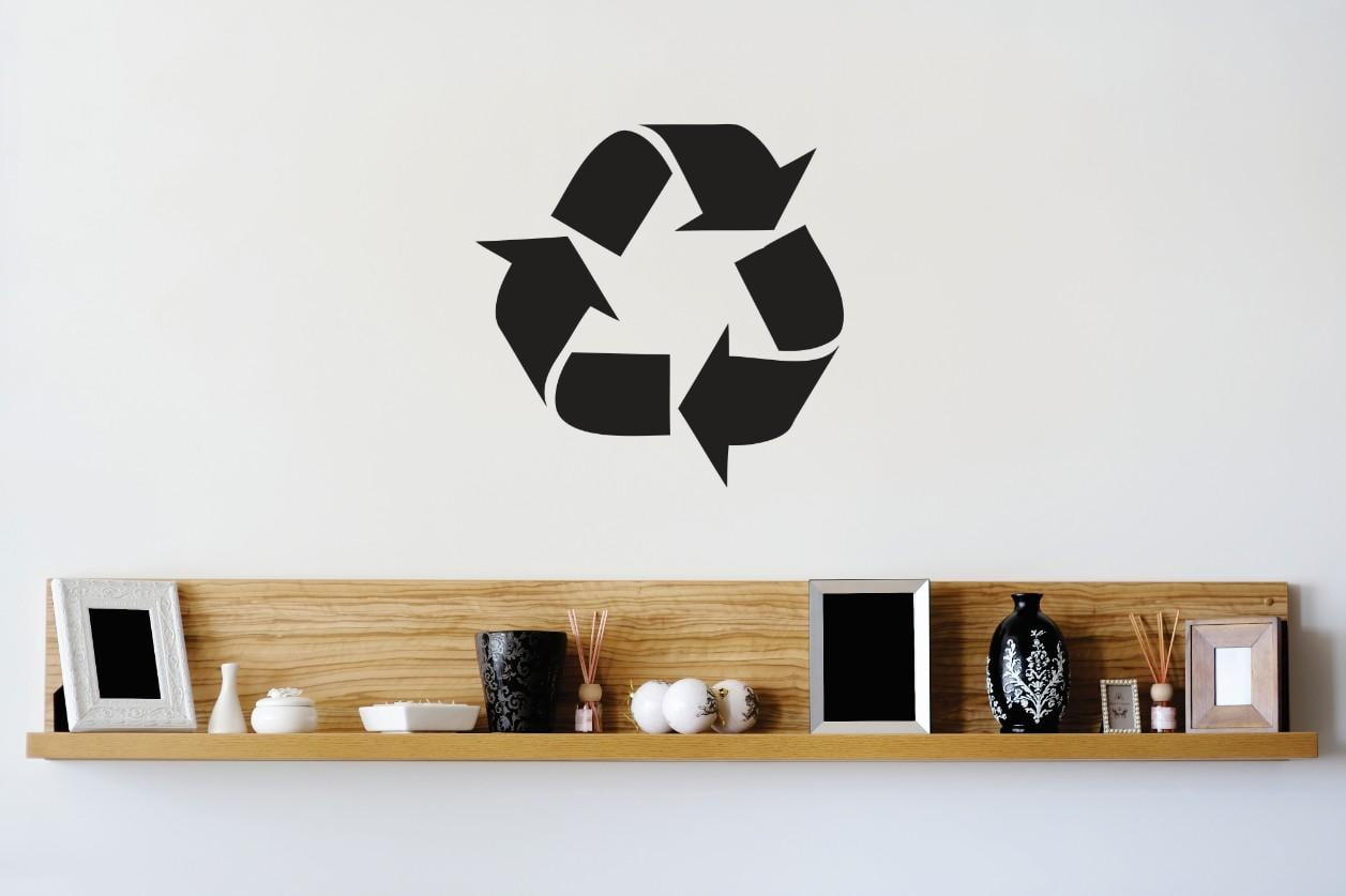 Custom Wall Decal Vinyl Sticker Recycle Symbol Logo Go Green Sign