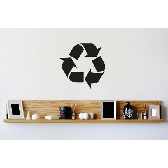 Vinyl Wall Decal Sticker : Recycle Symbol Logo Go Green Sign Image Bedroom Bathroom Living Room Picture Art Peel & Stick Mural Size: 12 Inches X 12 Inches -