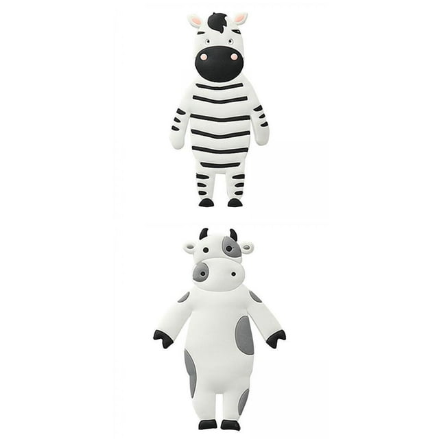 2 Ganchos De Almacenamiento Multiusos Con Forma De Animales Para Baño, Hogar, Cebra Y Vaca. Cebra+Vaca