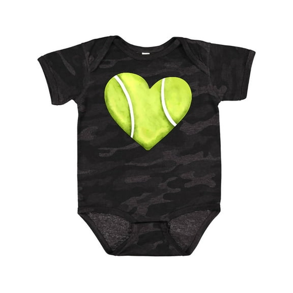 Inktastic Tennis Ball in Heart Boys or Girls Baby Bodysuit
