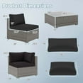 thumbnail image 3 of Costway 10 PCS Outdoor Patio Sectional Sofa Couch PE Rattan Conversation Set Black, 3 of 10