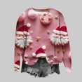 thumbnail image 5 of Bzhegqhd Women's T-shirts Christmas Print Sweatshirts Long Sleeve Round Neck Pullover Top No Hood Loose Fit Casual Fashion Blouse Plush Soft Fleece Fall Winter Tee, 5 of 8