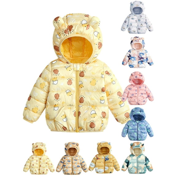 Toddler Baby Boys Girls Winter Coat Kids Hooded Light Puffer Padded Jacket Outwear Snowsuit