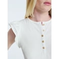 thumbnail image 4 of Free Assembly Women's and Women’s Plus Flutter Sleeve Henley Top, Sizes XS-4X, 4 of 5