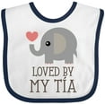 thumbnail image 3 of Inktastic Tia Loves Me Baby Elephant Boys or Girls Baby Bib, 3 of 4