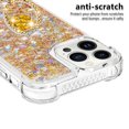 thumbnail image 3 of Funda para iPhone 14 Pro con Brillo Líquido Flotante, Purpurina, Parachoques y Anillo Giratorio Soporte, 3 of 5