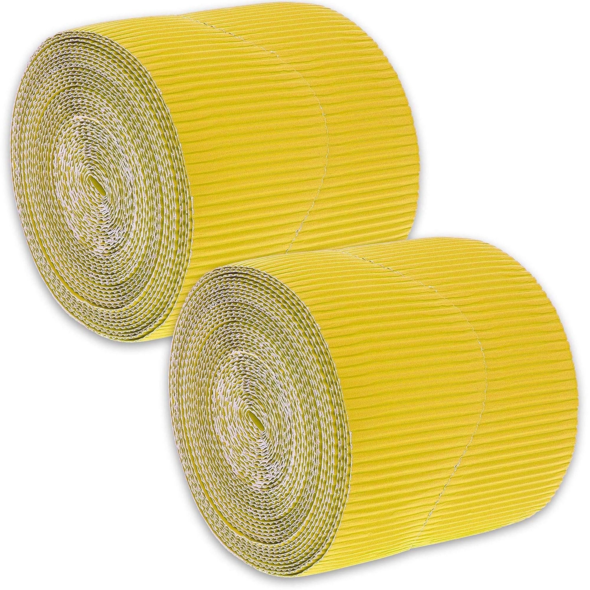 2Rolls Yellow Bulletin Board Scalloped Border Decoration for Classroom