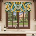 thumbnail image 6 of Yellow Lemon Curtain Valances for Windows, Kitchen Valance Window Treatments Panel 2 Pack, Summer Fruit Floral Blue Stripe Burlap Rod Pocket Short Curtains for Bathroom Bedroom 42 x 18 Inch, 6 of 8