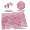 thumbnail image 3 of Exerin Women's Strapless Bra Non Padded Underwire Bandeau Minimizer MultiWay Plus Size Bras(Pink,XL), 3 of 5