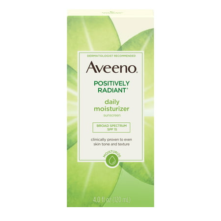 Aveeno Positively Radiant Daily Face Moisturizer SPF 15 & Soy, 4 fl. (Best Face Lotion For Sensitive Skin With Spf)
