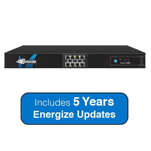 Barracuda Networks Next-Generation Firewall X400, 2.5 Gbps Firewall Throughput, 8 x GbE Ports with 5 Years Energize... by Barracuda Networks