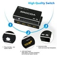 thumbnail image 2 of Interruptor HDMI 4K 60Hz con Arco, Divisor 4K HDMI, Caja de Interruptor Mrocioa 5port HDMI 2.0 con Control Remoto por Infrarrojos para PS5/XBOX / HDTV/proyector, Etc., 2 of 8