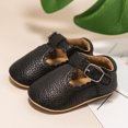 thumbnail image 3 of KEINXS Newborn Baby Shoes Stripe PU Leather Boy Girl Shoes Toddler Rubber Sole Anti-slip First Walkers Infant Moccasins, 3 of 5