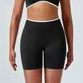thumbnail image 5 of Breezora Women's Seamless Color Block Yoga Shorts - Scrunch Bum Booty Lifting Gym Shorts with Tummy Control, Workout Tights, 5 of 6