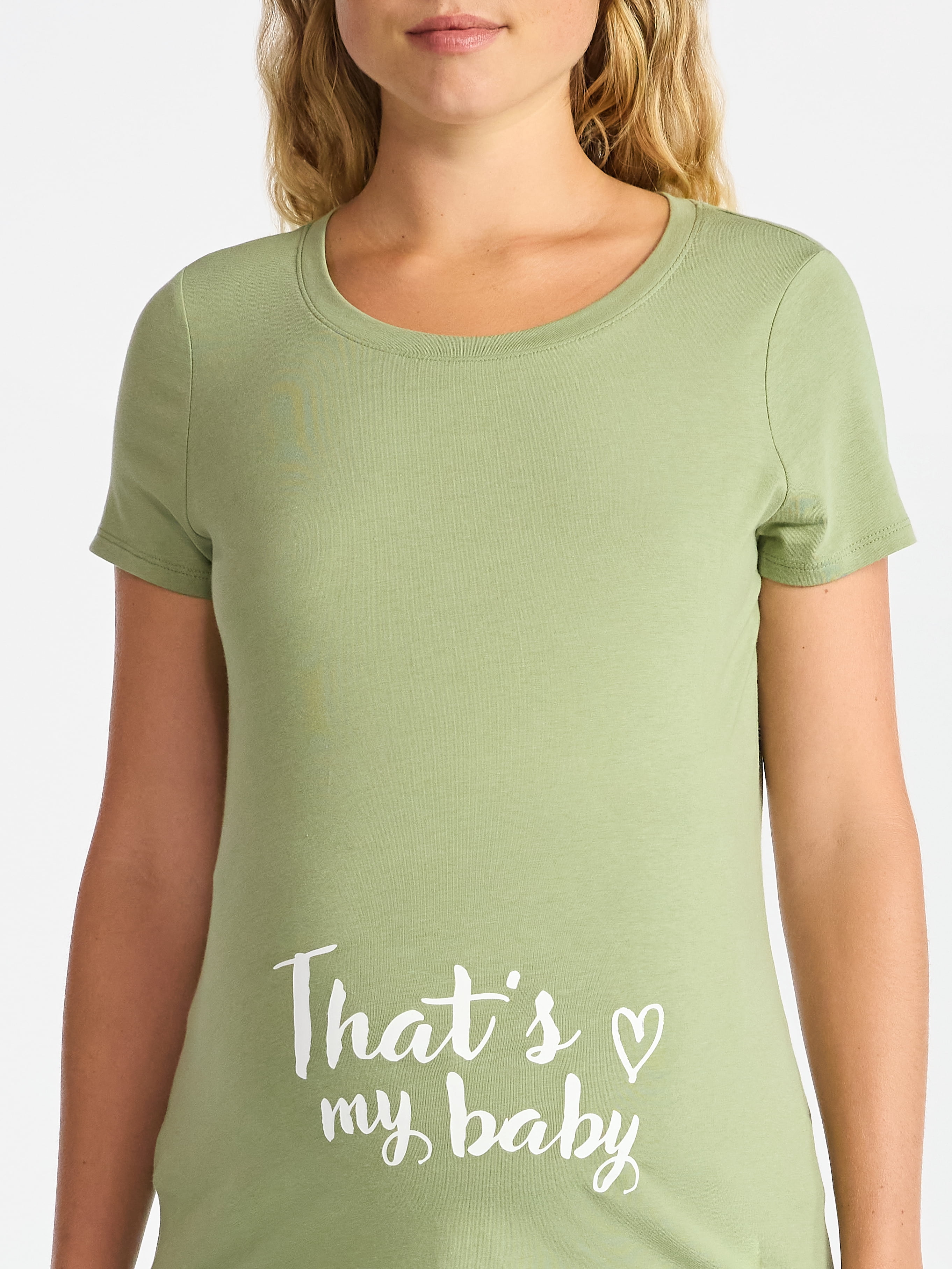 Time and Tru Women’s Maternity Graphic Tee with Short Sleeves, Sizes S-XXL