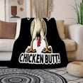 thumbnail image 3 of Funny Chicken Throw Blanket with Guess What Chicken Butt! Text, 3 of 8