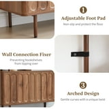 Weselon 5 Tier Open Display Shelves with Doors , Arched Design, Adjustable Shelves and Doors Storage, Adjustable Foot Pad, Brown - Walmart.com