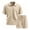 Khaki, variant on Mens Luxury Textured Jacquard 2 Piece Set Classic Polo Shirt And Elastic Waist Shorts Soft Lightweight Summer Athletic Lounge Outfit Light Gray XL