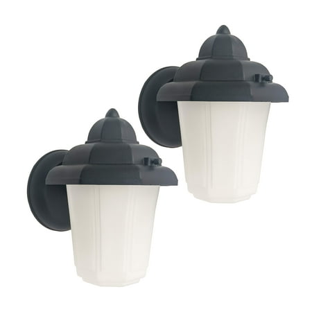 

CORAMDEO Outdoor LED Wall Sconce Light for Porch Patio Barn Built in LED Gives 75W of Light from 9.5W of Power Durable Cast Aluminum with Black Finish & Frosted Glass 2 PACK (CD-W006-830LED)
