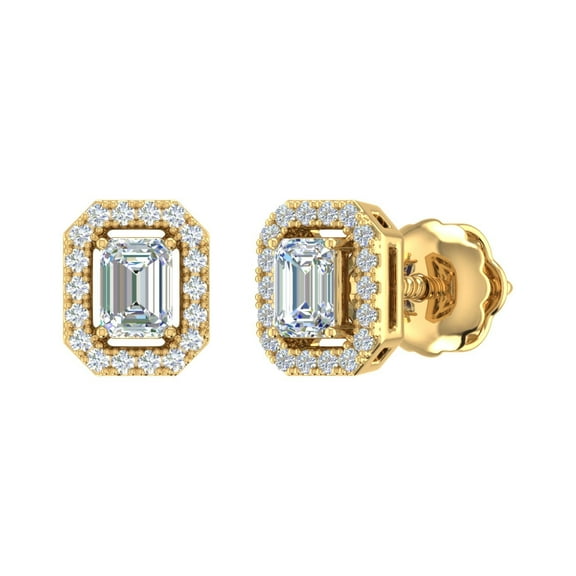 1/10 Carat Diamond Ladies Small Hoop Earrings in 10K Yellow Gold