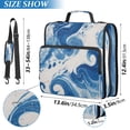 thumbnail image 3 of Water-Resistant 3-Ring Binder Organizer with Multiple Pockets Zipper Binder Bag for Office Indigo Blue Tie-dye Pattern, 3 of 8