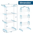thumbnail image 3 of Gymax 3-tier Folding Clothes Drying Rack w/ Rotatable Side Wings & Collapsible Shelves, 3 of 10