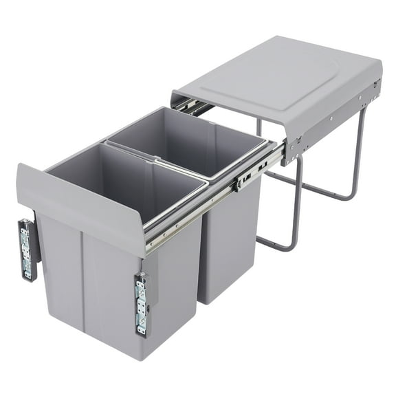Kitchen Waste Bin, 40L Pullout Recycling Garbage Trash Can, Sliding Kitchen Recycle Waste Bin
