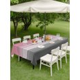thumbnail image 5 of Outdoor Tablecloth with Umbrella Hole, Pink Gray Spillproof Waterproof Outdoor Table Cover, Vintage Country Gradient Wooden Plank Line Patio Tablecloths for Party Picnic Camping, Rectangle 60"x120", 5 of 9